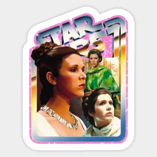 The Princess (pink starfield, chrome border) Sticker